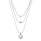 Simply Vera Vera Wang Simulated Pearl, Fireball & Orbital Layered Pendant Necklace, Women's, White