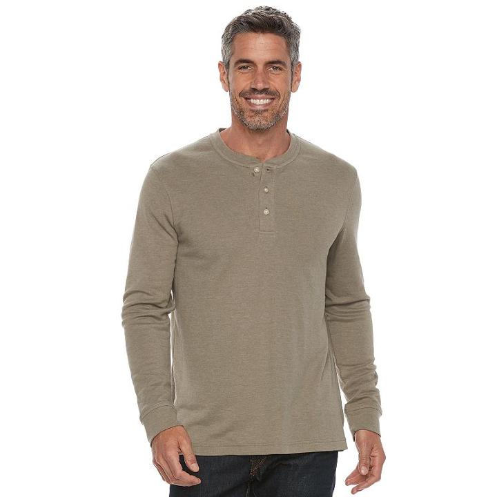 Men's Croft & Barrow® Classic-fit Stretch Henley, Size: Large, Med Brown