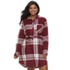 Juniors' Plus Size So&reg; Plaid Shirt Dress, Teens, Size: 1xl, Light Red