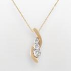 14k Gold 1/2 Carat T.w. Certified Diamond Swirl Pendant, Women's, White