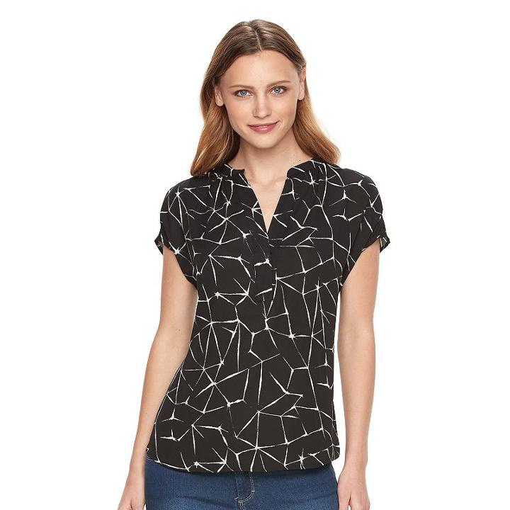 Women's Apt. 9&reg; Crepe Blouse, Size: Xxl, Black