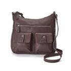 R & R Leather Pocket Tumbled Leather Hobo, Women's, Brown