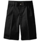Husky Boys 8-20 Chaps School Uniform Pleated-front Twill Shorts, Boy's, Size: 12 Husky, Black