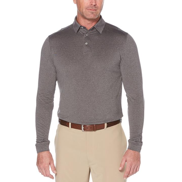 Men's Grand Slam Regular-fit Space-dyed Knit Golf Polo, Size: Large, Grey