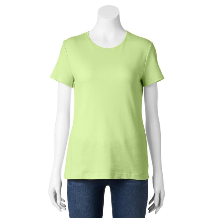 Croft & Barrow&reg; Essential Crewneck Tee - Women's, Size: Medium, Brt Green