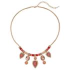 Napier Pink Oval & Teardrop Threaded Collar Necklace, Women's, Orange