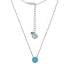 North Carolina Tar Heels Sterling Silver Crystal Disc Necklace, Women's, Size: 18, Blue