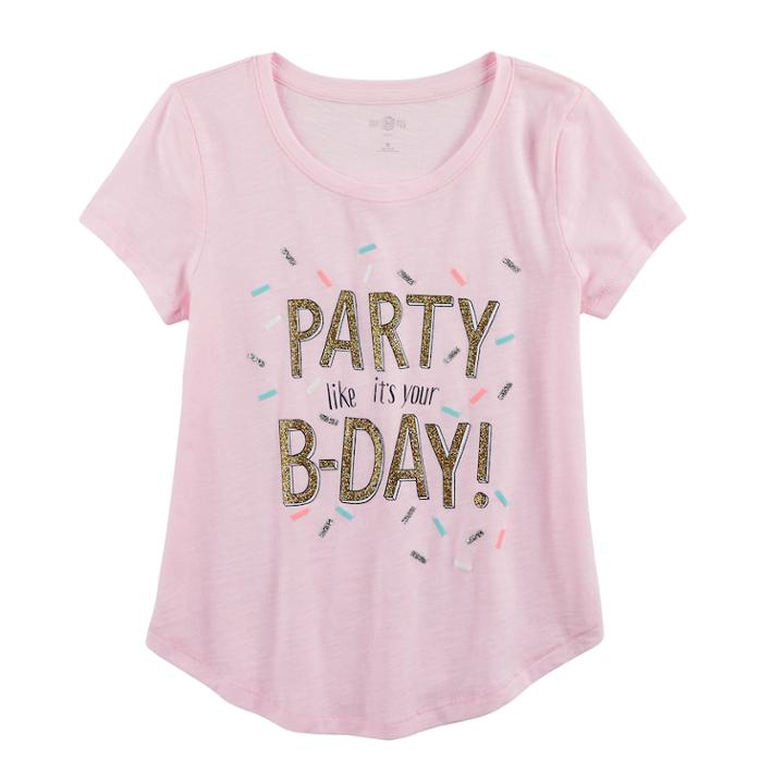 Girls 7-16 & Plus Size So&reg; Curve Hem Shiny Graphic Tee, Size: 7-8, Light Pink