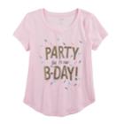 Girls 7-16 & Plus Size So&reg; Curve Hem Shiny Graphic Tee, Size: 7-8, Light Pink