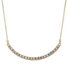 Crystal Collection Crystal 14k Gold-plated Curved Bar Necklace, Women's, Yellow