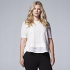 Plus Size Simply Vera Vera Wang Textured Mock-layer Sweater, Women's, Size: 1xl, White