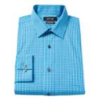 Men's Apt. 9 &reg; Slim-fit Plaid Stretch Dress Shirt, Size: 18-34/35, Blue