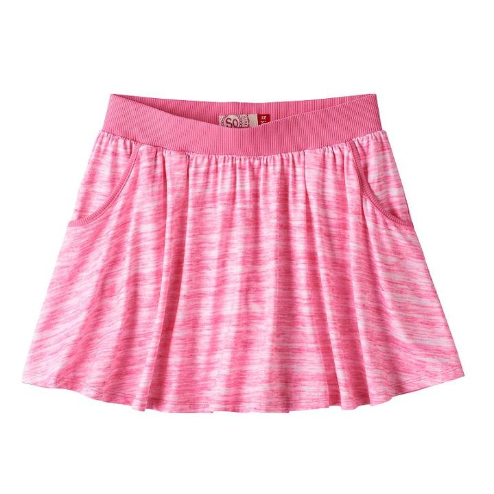 Girls 7-16 So&reg; Ribbed Waist Knit Skirt, Girl's, Size: 10, Brt Pink