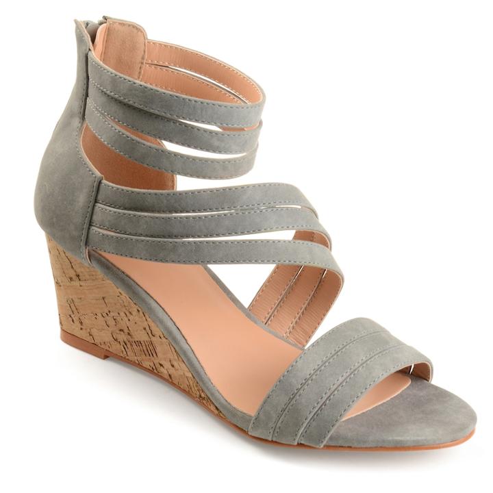 Journee Collection Loki Women's Wedge Sandals, Size: Medium (12), Grey