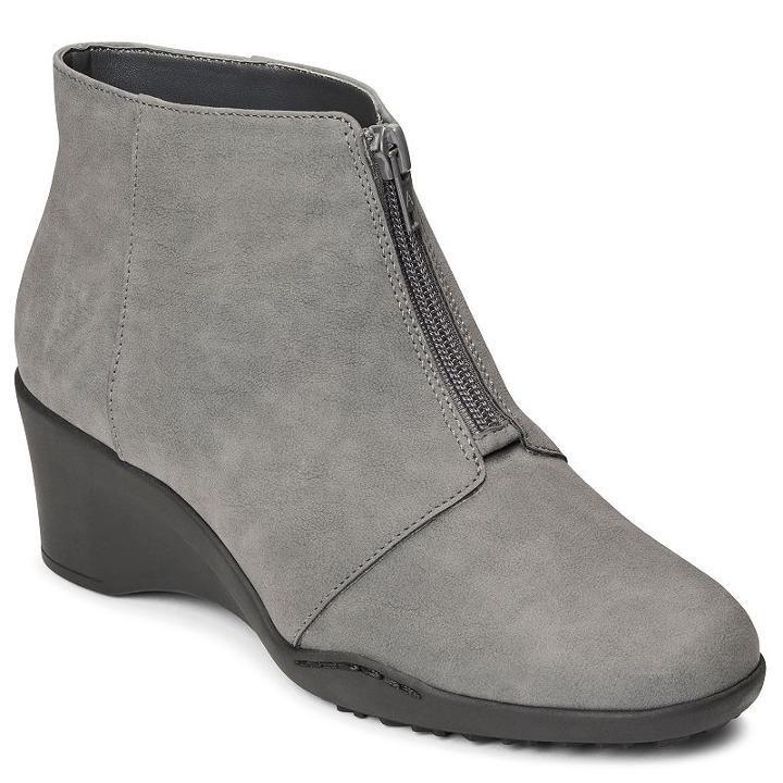 A2 By Aerosoles World Tour Women's Wedge Ankle Boots, Size: Medium (12), Light Grey