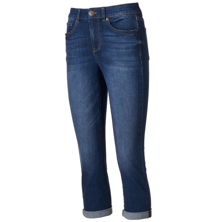 Juniors' So&reg; High Waist Jean Capris, Teens, Size: 11, Dark Blue