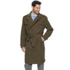 Men's Tower By London Fog Raised Twill Double-breasted Rain Jacket, Size: 44 Short, Brt Green