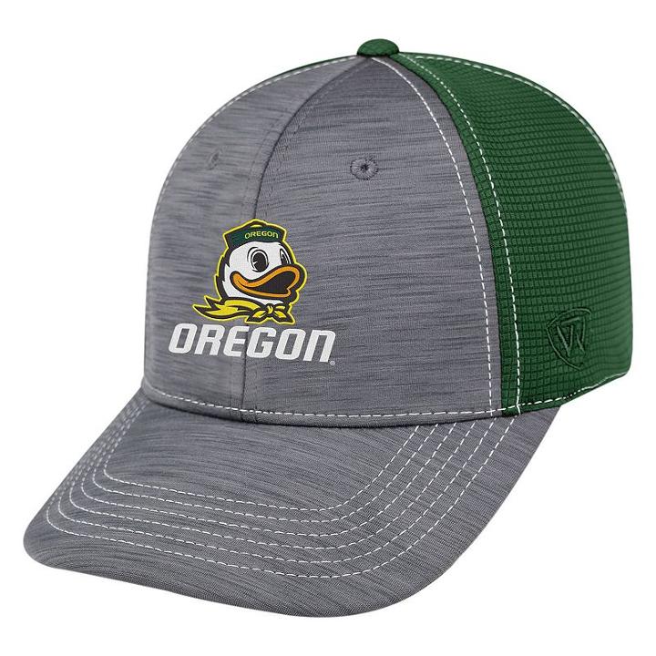 Adult Top Of The World Oregon Ducks Upright Performance One-fit Cap, Men's, Med Grey