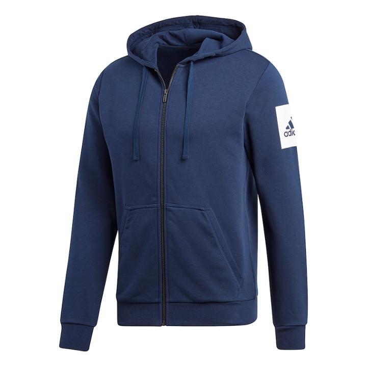 Men's Adidas Frech Terry Full-zip Hoodie, Size: Xxl, Blue (navy)