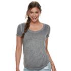 Juniors' Mudd&reg; Roadtrip Scoopneck Tee, Teens, Size: Large, Grey (charcoal)