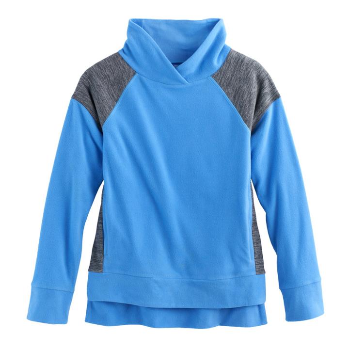Girls 7-16 & Plus Size So&reg; Microfleece Cowlneck Pullover, Size: 12 1/2, Blue