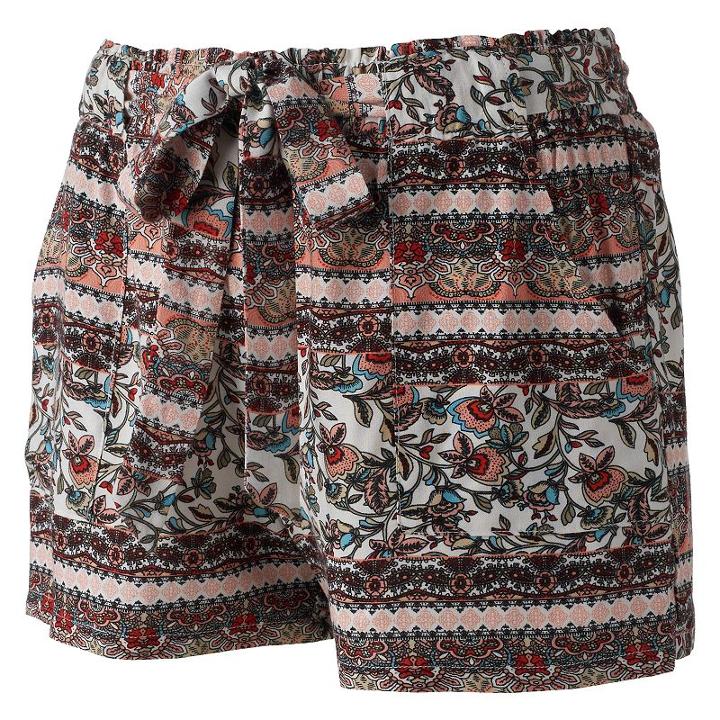Juniors' Joe B Challis Shortie Shorts, Girl's, Size: Medium, White Oth