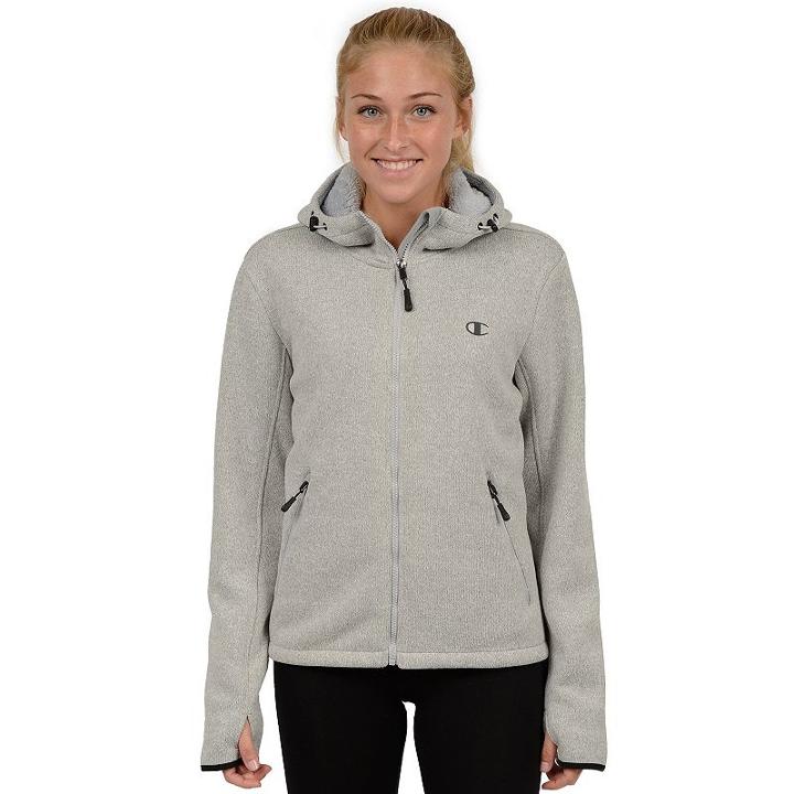 Women's Champion Hooded Faux-sherpa Jacket, Size: Xl, Grey