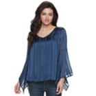 Women's Jennifer Lopez Bell Sleeve Chiffon Top, Size: Xl, Dark Blue