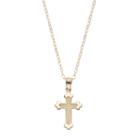 10k Gold Textured Cross Pendant Necklace, Women's, Size: 18