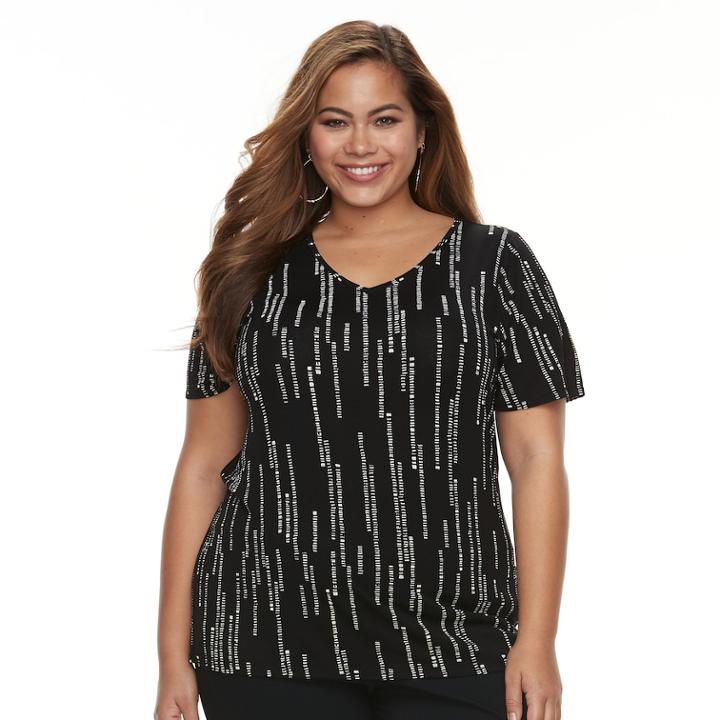Plus Size Apt. 9&reg; Essential V-neck Tee, Women's, Size: 2xl, Oxford
