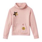 Girls 7-16 Cloud Chaser Cowlneck Applique Patch Pullover, Girl's, Size: Medium, Pink Other
