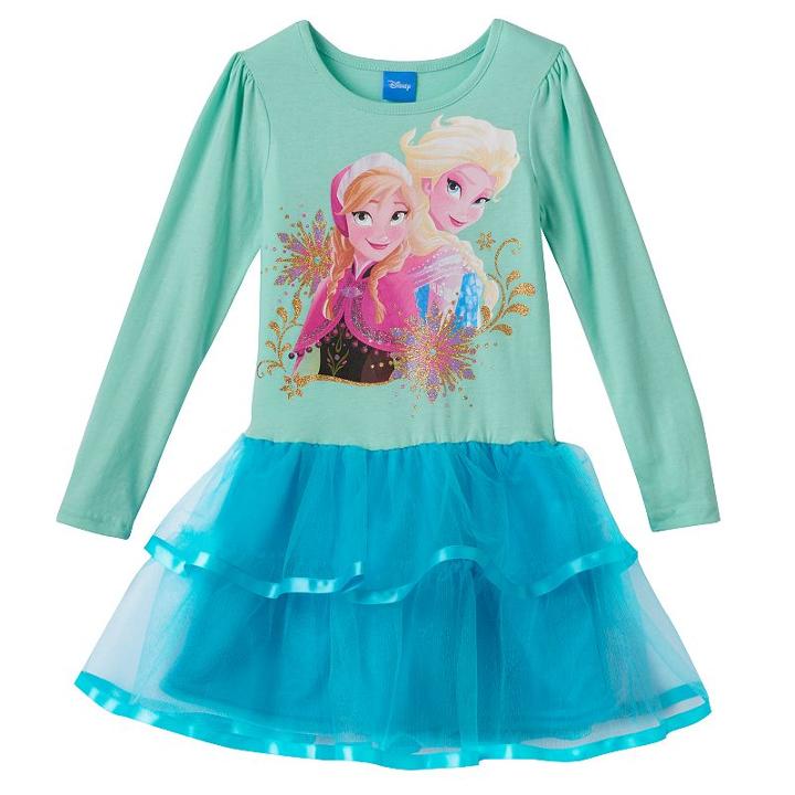 Disney's Frozen Anna & Elsa Girls 4-6x Tulle Dress, Girl's, Size: 6, Green Oth
