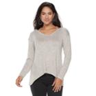 Women's Juicy Couture High-low Tee, Size: Xl, Moonrock White