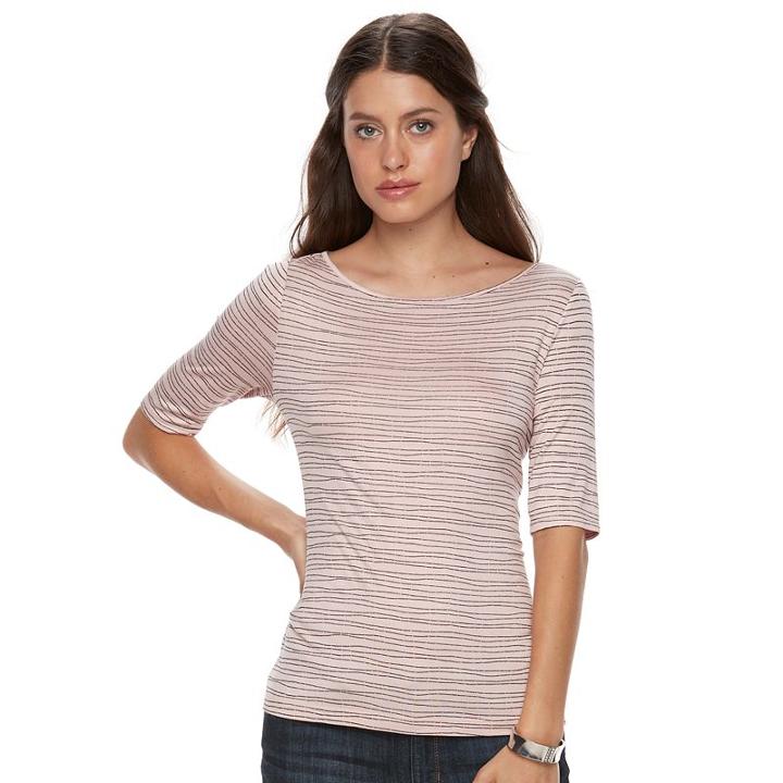 Petite Apt. 9&reg; Essential Boatneck Tee, Women's, Size: Xl Petite, Lt Orange