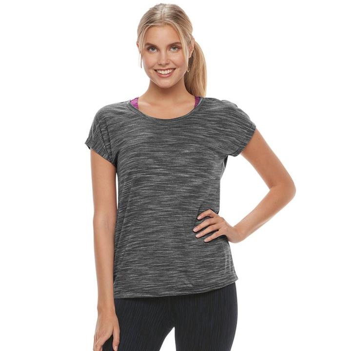 Women's Tek Gear&reg; Short Sleeve Cross Back Tee, Size: Medium, Black