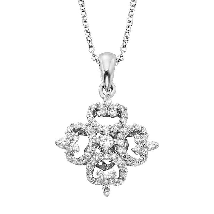 Simply Vera Vera Wang Sterling Silver 1/3-ct. T.w. Diamond Pendant, Women's, White