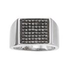 Men's Sterling Silver 3/4 Carat T.w. Black Diamond Ring, Size: 11