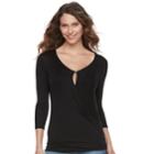 Maternity A:glow Keyhole Wrap Nursing Top, Women's, Size: S-mat, Black