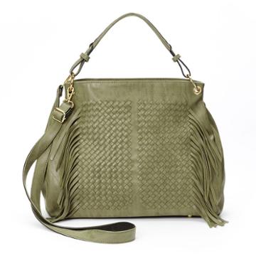 Mellow World Kianna Fringed Hobo, Women's, Green