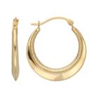 Everlasting Gold 10k Gold Beaded Hoop Earrings, Women's, Yellow