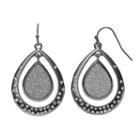 Apt. 9&reg; Glittery Double Teardrop Earrings, Women's, Black