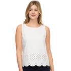 Women's Izod Eyelet Embroidered Tank, Size: Small, White