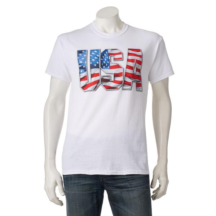 Men's Proud Usa Tee, Size: Large, White