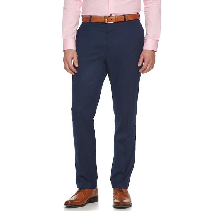 Men's Apt. 9&reg; Premier Flex Slim-fit Flat-front Suit Pants, Size: 38x30, Blue
