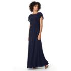 Chaps Chiffon Evening Gown - Women's, Size: 4, Blue (navy)
