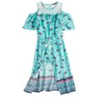 Girls 7-16 My Michelle Cold Shoulder Walk-through Dress, Size: Xl, Green