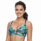 Women's Adidas Palm Leaf D-cup Triangle Bikini Top, Size: Xl, Red