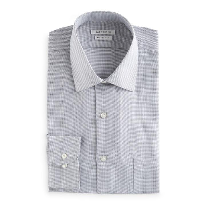 Men's Van Heusen Regular-fit Wrinkle-free Dress Shirt, Size: M-34/35, Grey Other