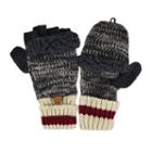 Muk Luks Sock Striped Marled Convertible Flip-top Mittens - Men, Grey