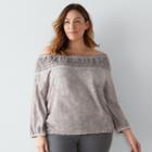 Plus Size Sonoma Goods For Life&trade; Crochet Off-the-shoulder Top, Women's, Size: 3xl, Lt Green